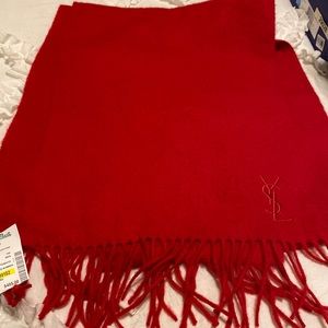 Nwt ysl red scarf cashmere